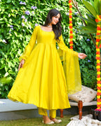 Yellow Anarkali Suit Set