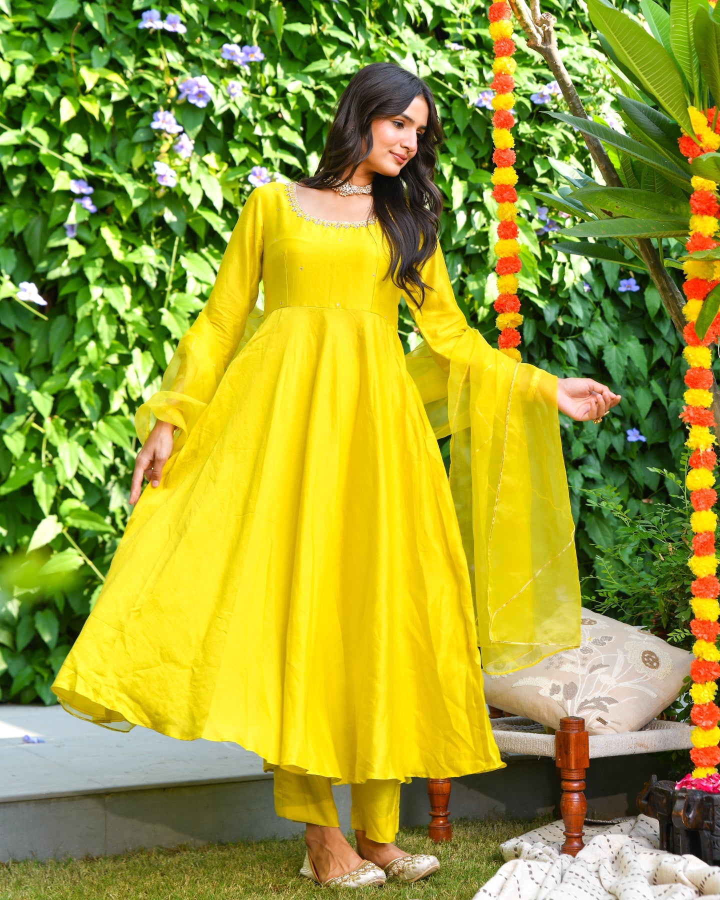 Yellow Anarkali Suit Set