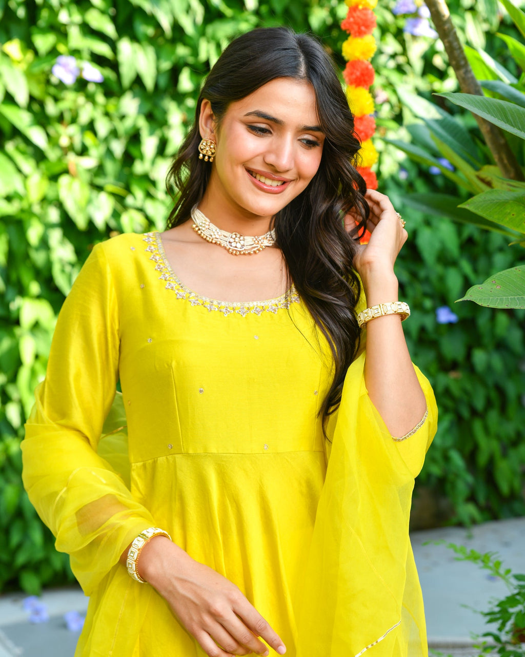 Yellow Anarkali Suit Set