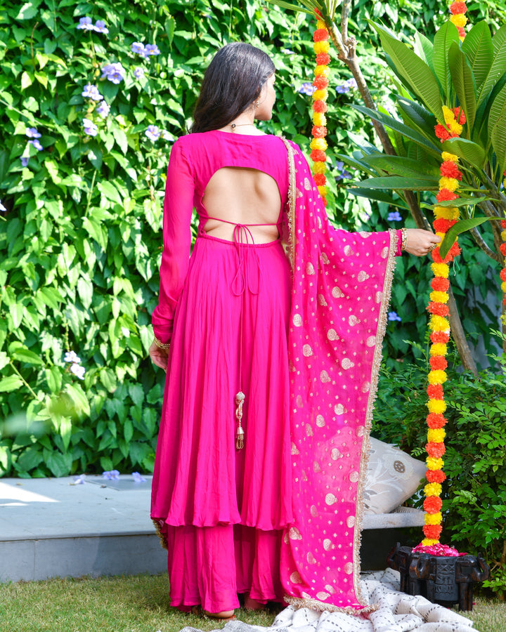 PINK EMBROIDERED GEORGETTE SUIT SET