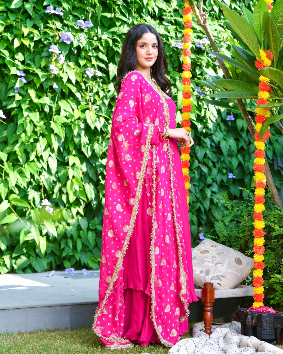 PINK EMBROIDERED GEORGETTE SUIT SET