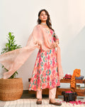 Blush Pink Printed Tissue Suit Set