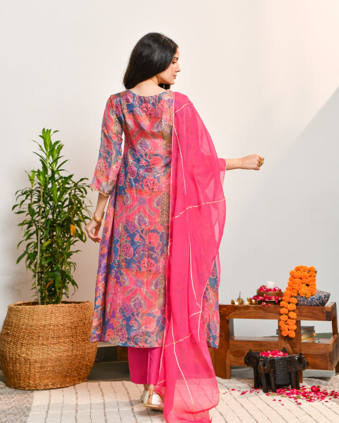 Abstract Pink Tissue Suit Set