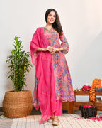 Abstract Pink Tissue Suit Set