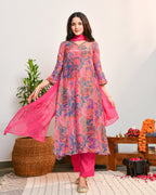 Abstract Pink Tissue Suit Set