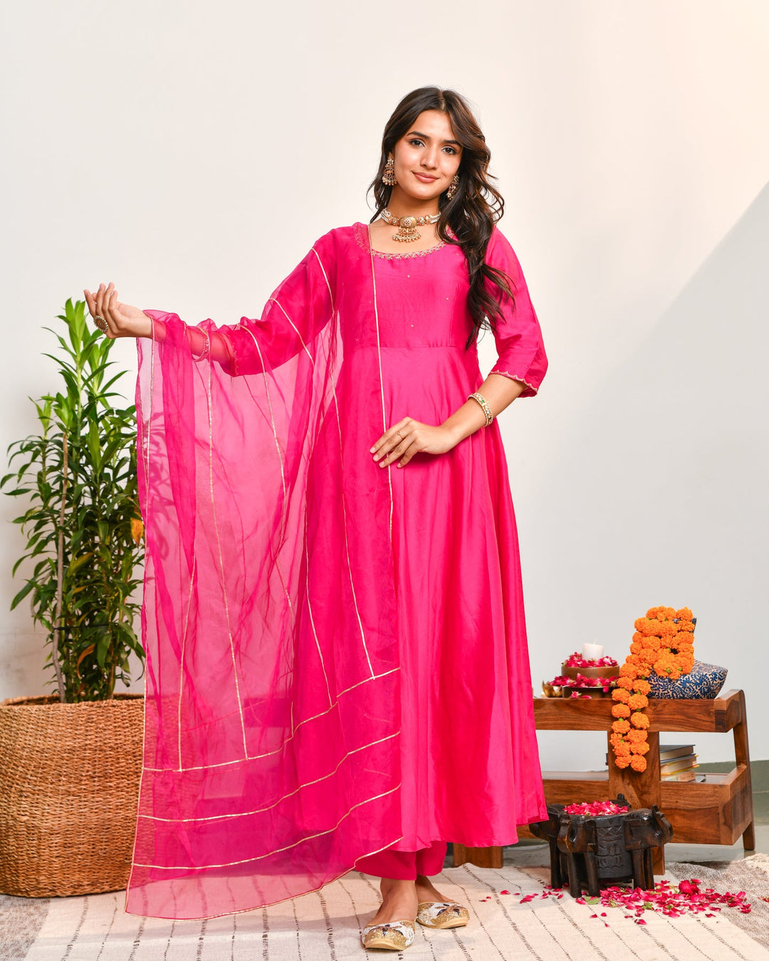 Pink Anarkali Suit Set