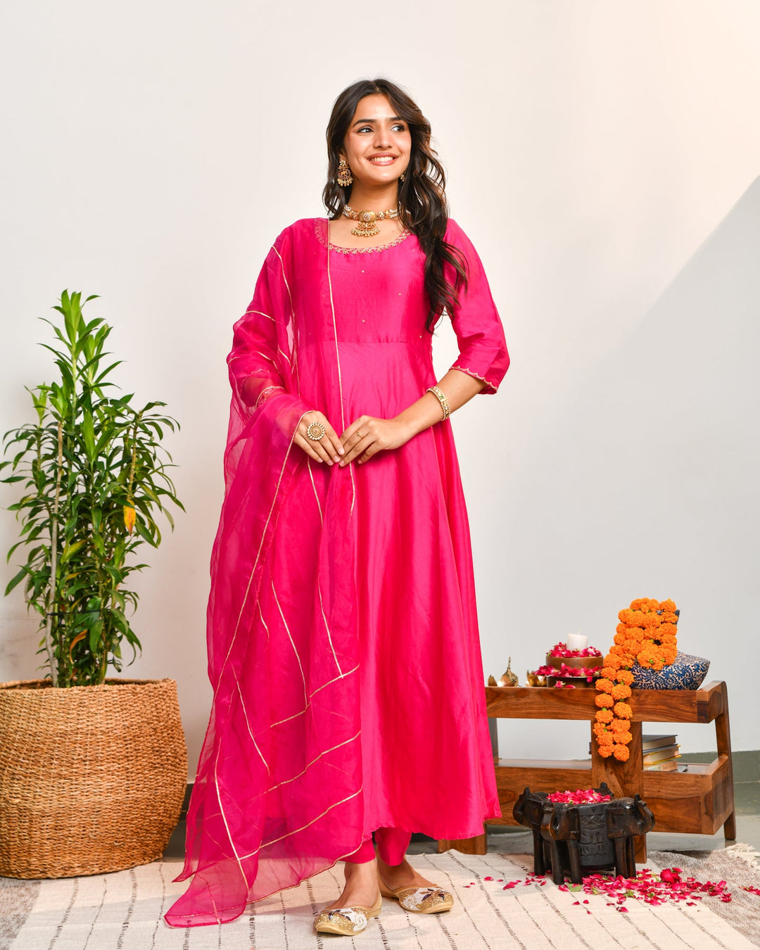 Pink Anarkali Suit Set