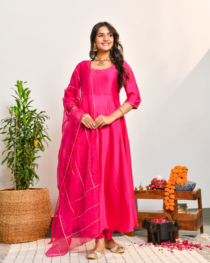 Pink Anarkali Suit Set