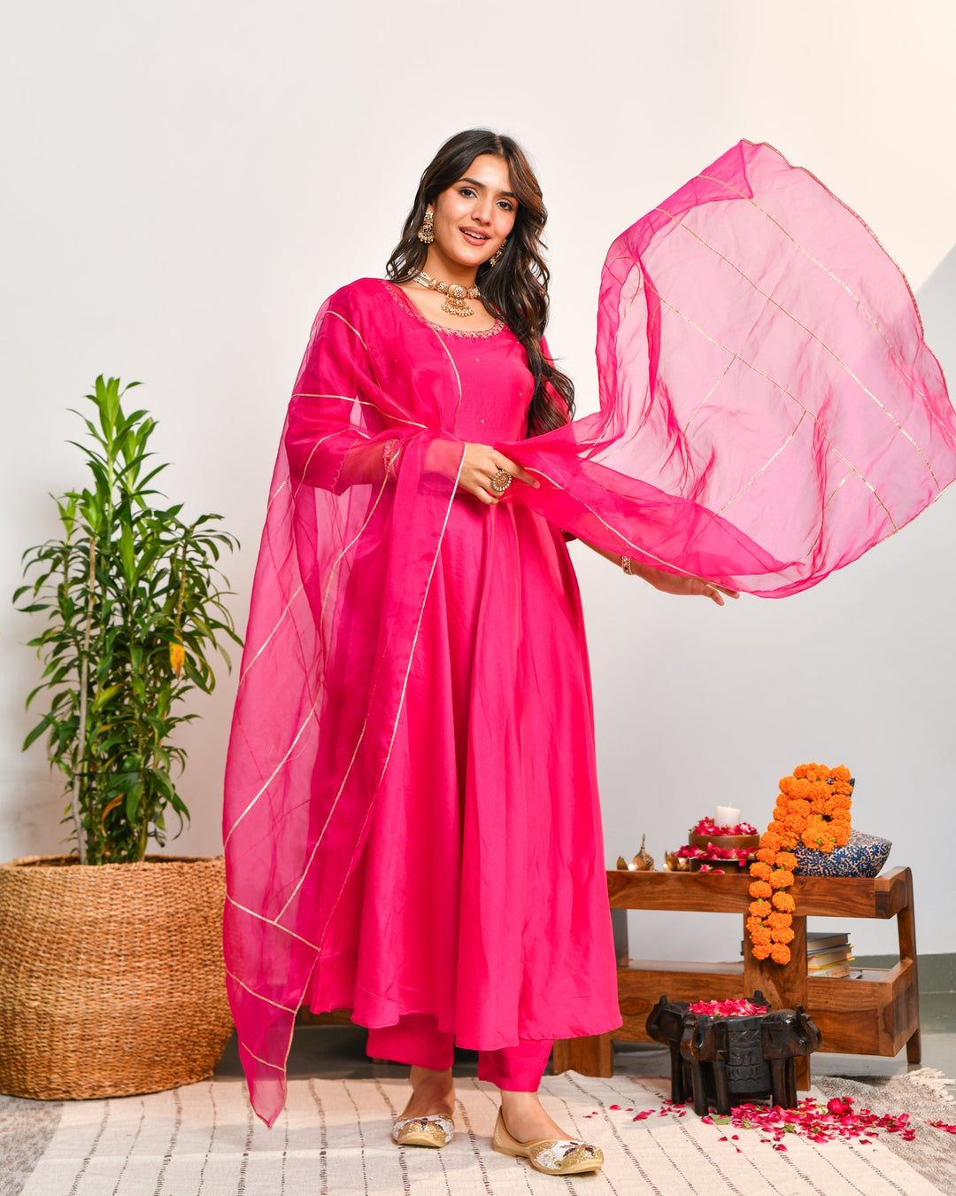 Pink Anarkali Suit Set