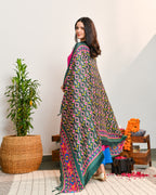 Pink Blue Color Block Suit Set