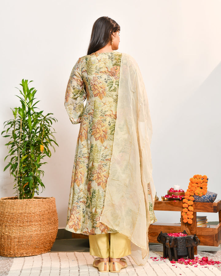 Beige Birdy Print Tissue Set