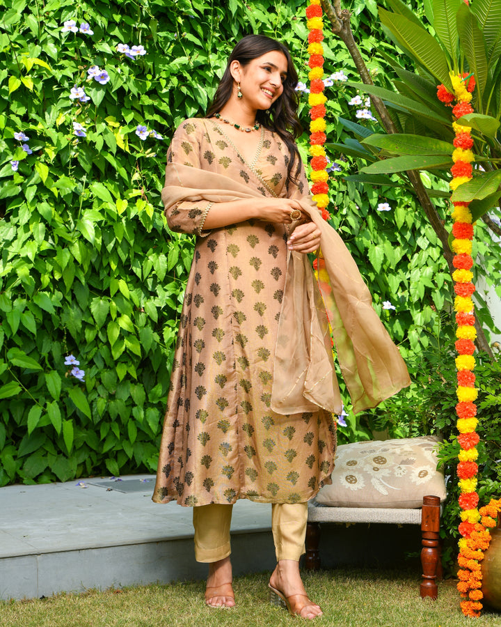 Gold Tissue Buta Suit Set