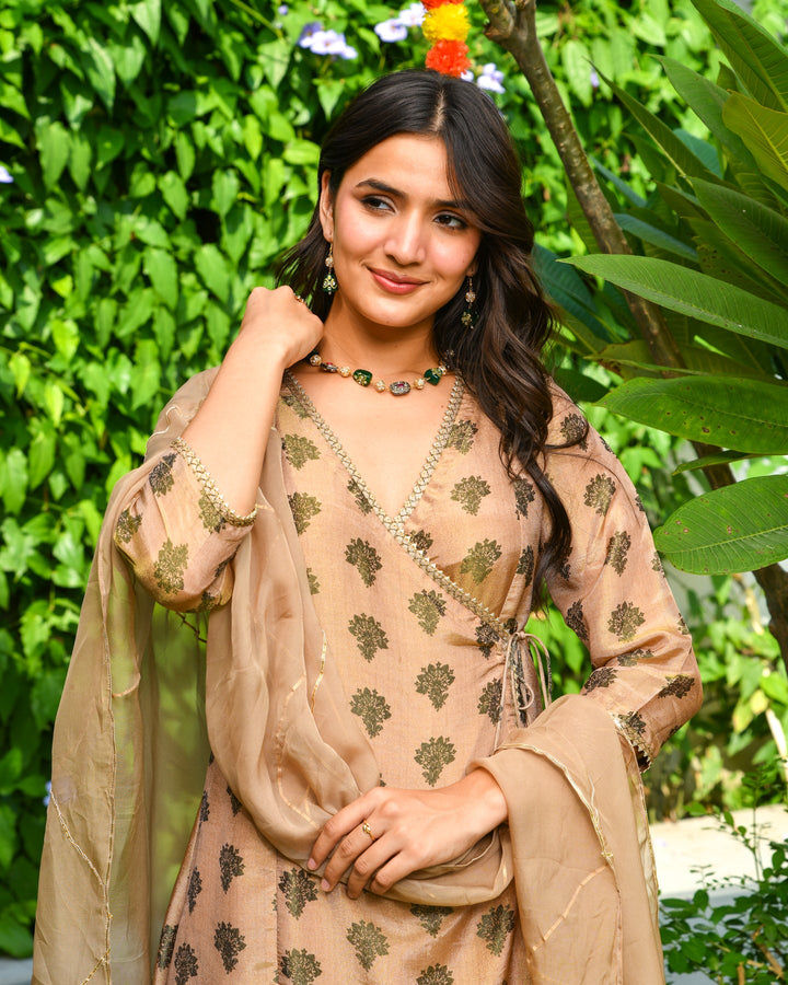 Gold Tissue Buta Suit Set
