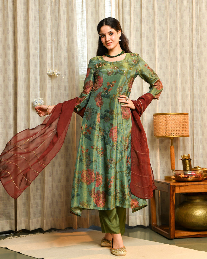 Sage Green Tissue Suit Set