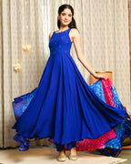 Blue Embroidered Anarkali Suit Set