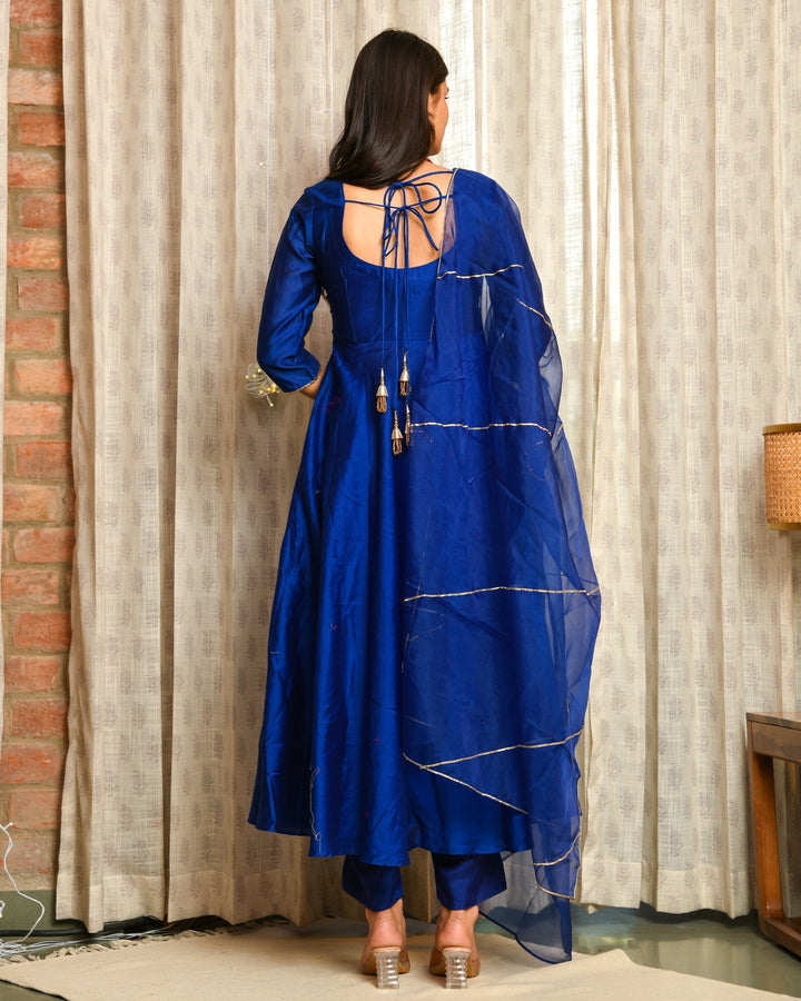 Blue Anarkali Suit Set