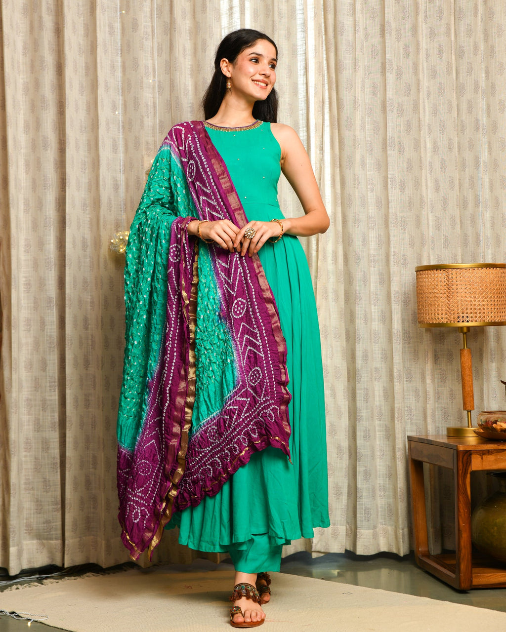 Turquoise Blue Anarkali Suit Set