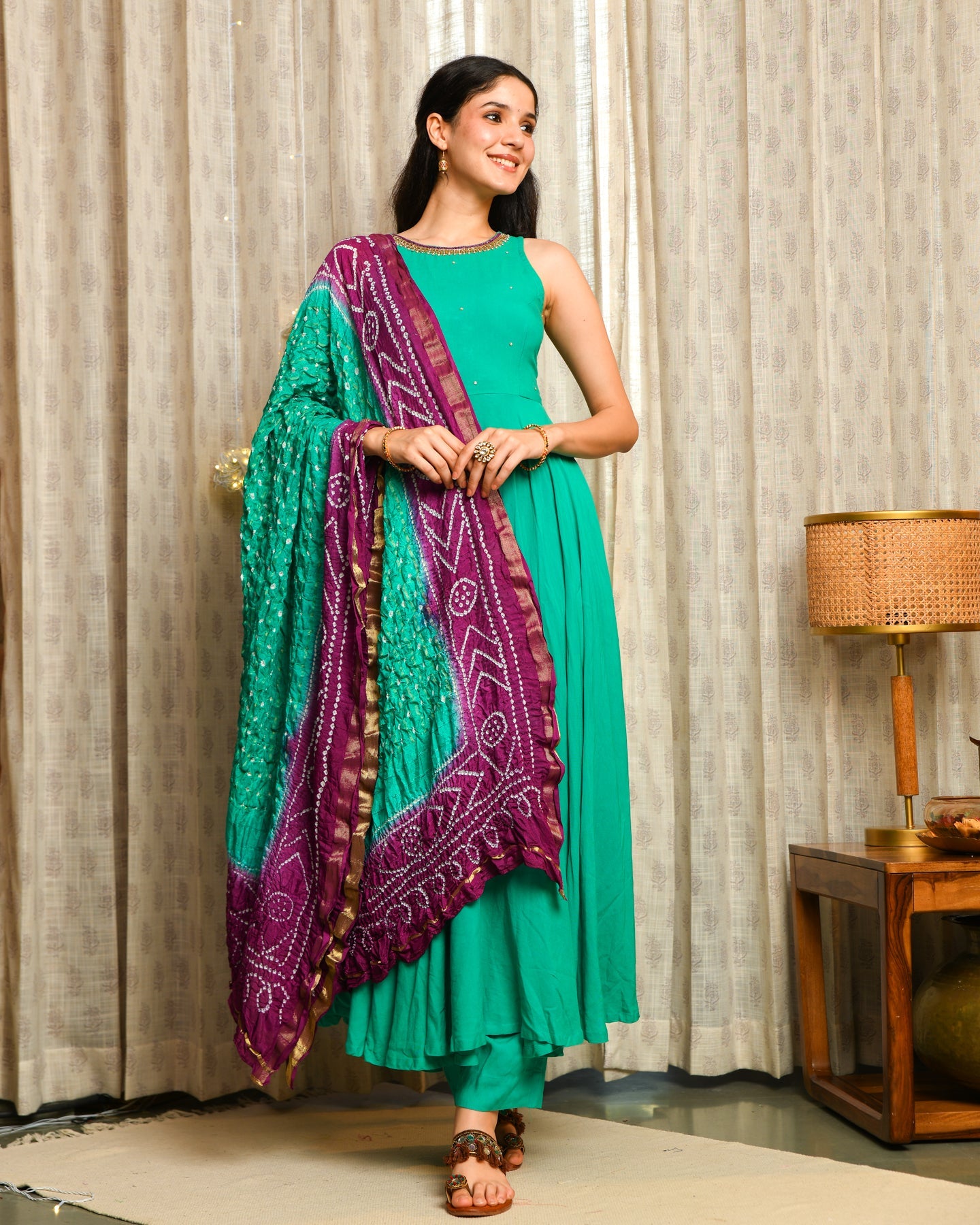 Turquoise Blue Anarkali Suit Set