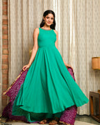 Turquoise Blue Anarkali Suit Set
