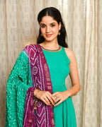 Turquoise Blue Anarkali Suit Set