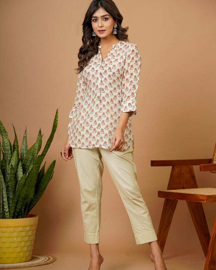 Floral Buta Short Kurti