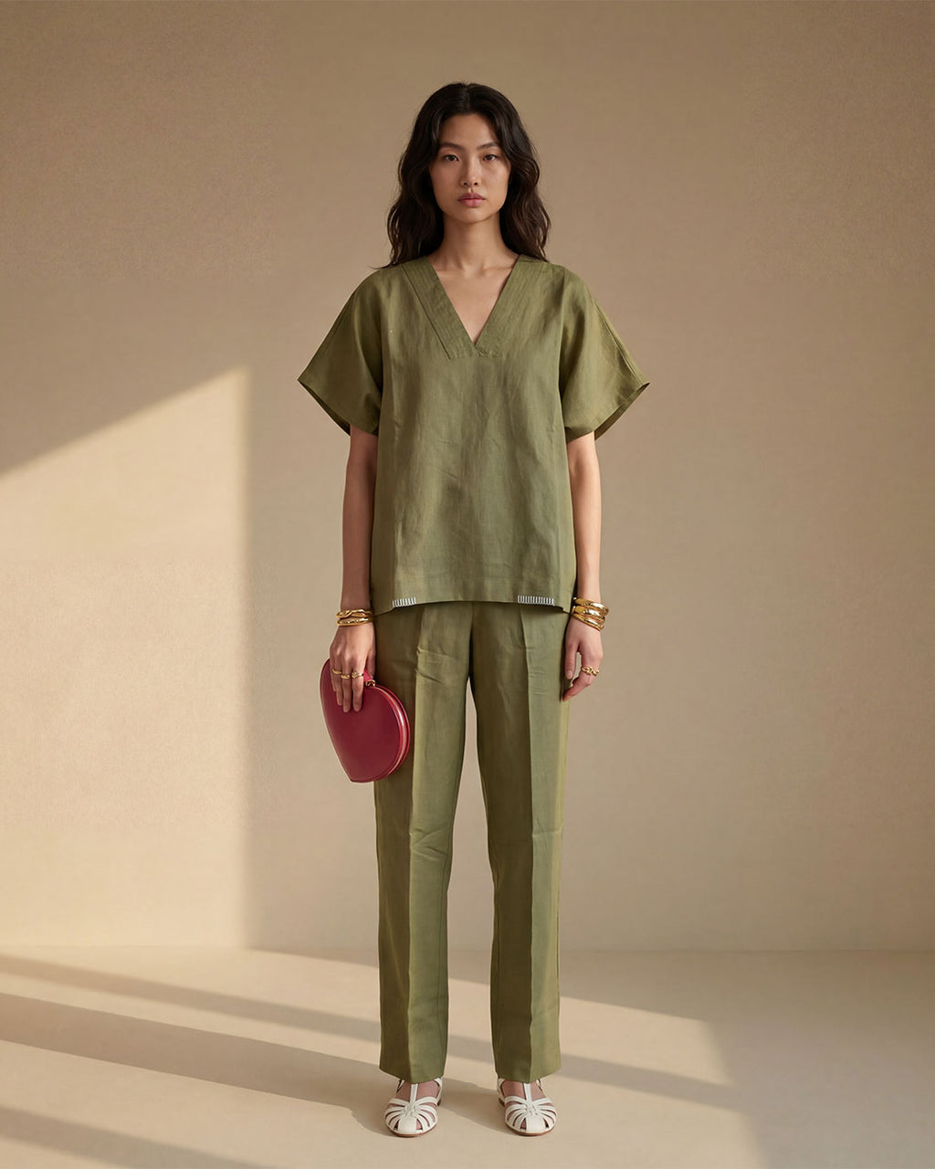 Basic Lenen Pack Buy Basic Green Co-ord Set for Women Online In India At Ambraee – Ambraee