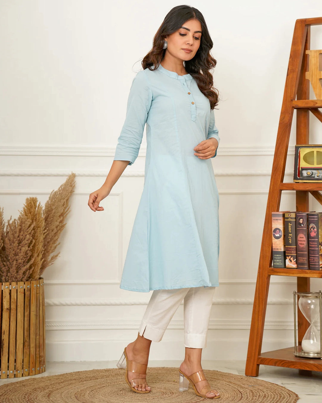 Ice Blue A Line Kurta