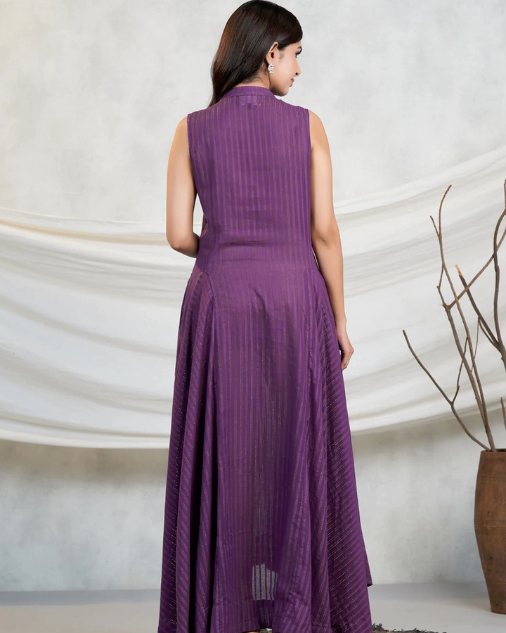 Purple Lurex Maxi Dress