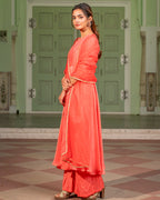 Salmon Pink Embroidered Suit Set