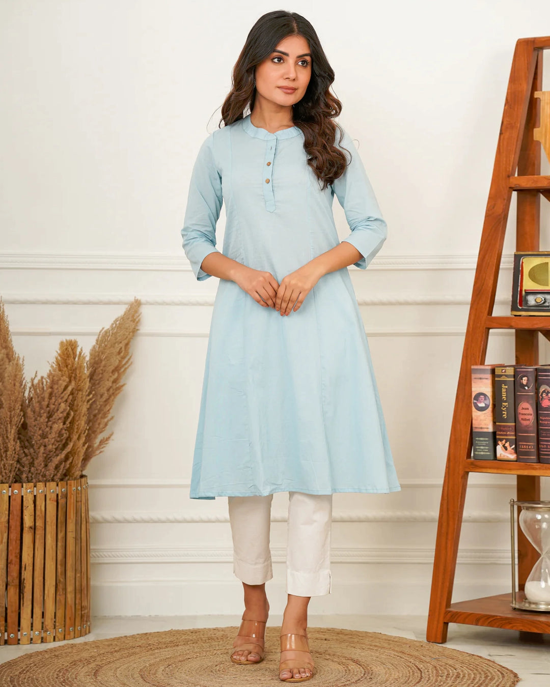 Ice Blue A Line Kurta