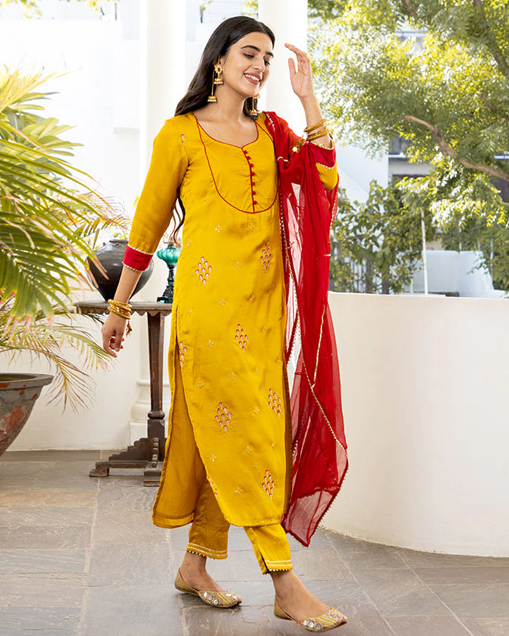 Sara Mustard Suit Set