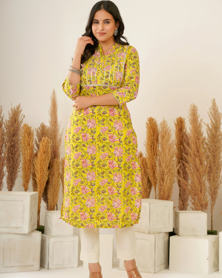 Yellow B.P. Straight Kurta