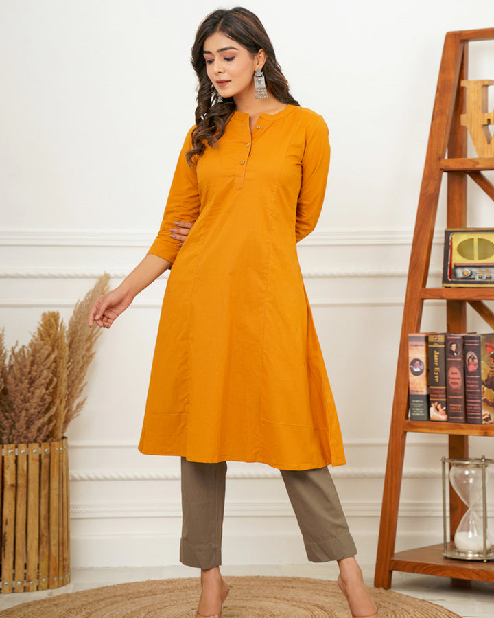 Light Brown A Line Kurta