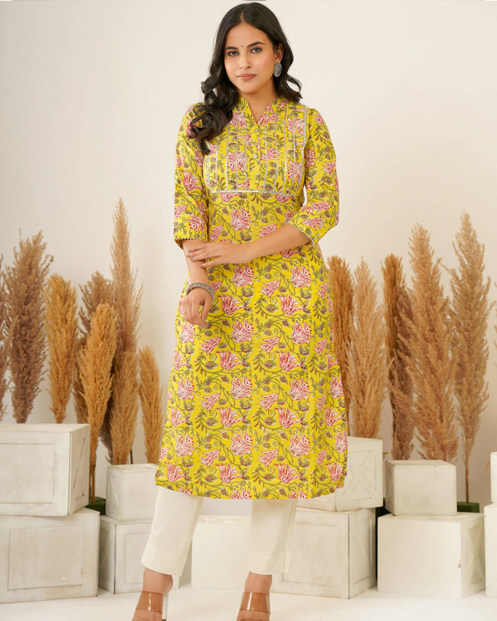 Yellow B.P. Straight Kurta