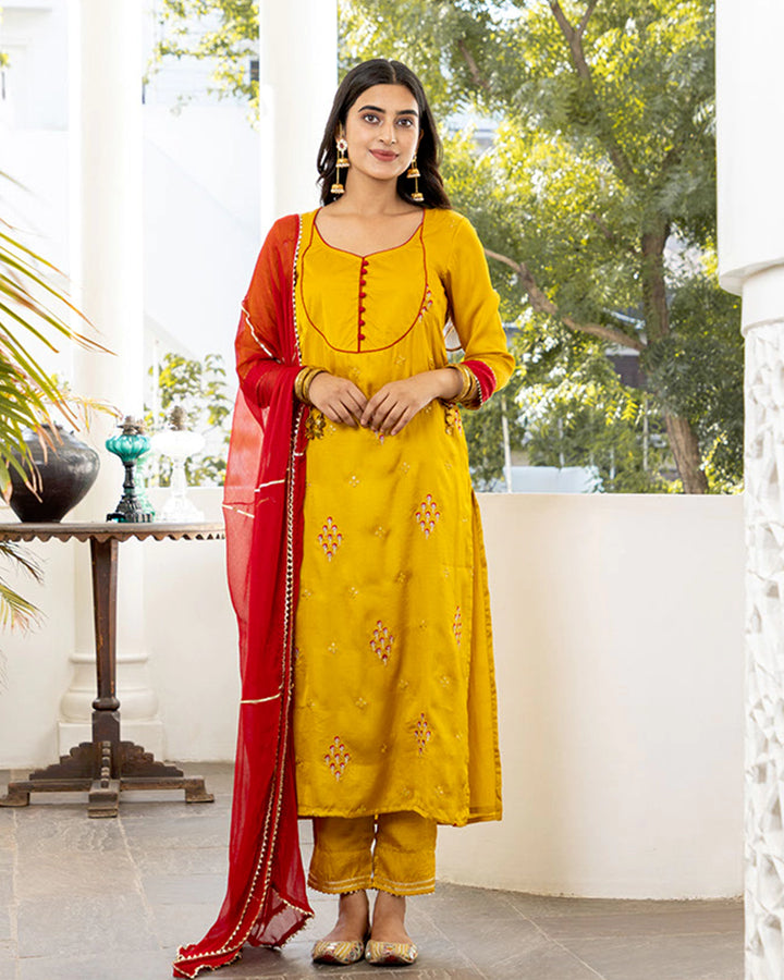 Sara Mustard Suit Set