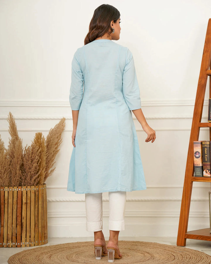 Ice Blue A Line Kurta