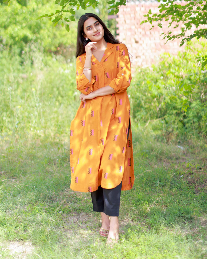 Mustard Organic Cotton Kurta Set