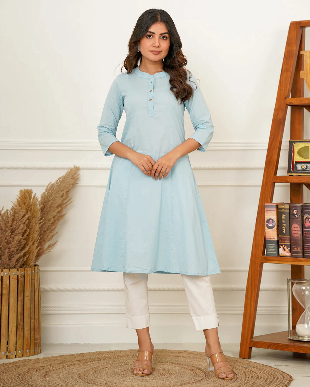 Ice Blue A Line Kurta