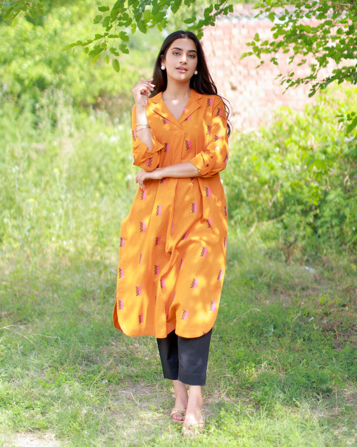 Mustard Organic Cotton Kurta Set