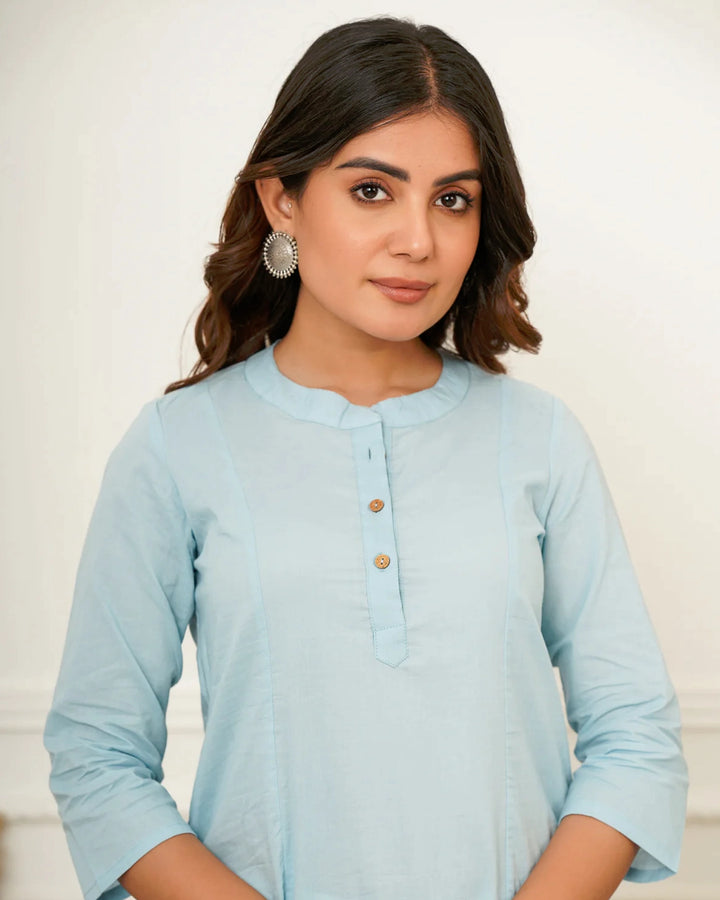 Ice Blue A Line Kurta