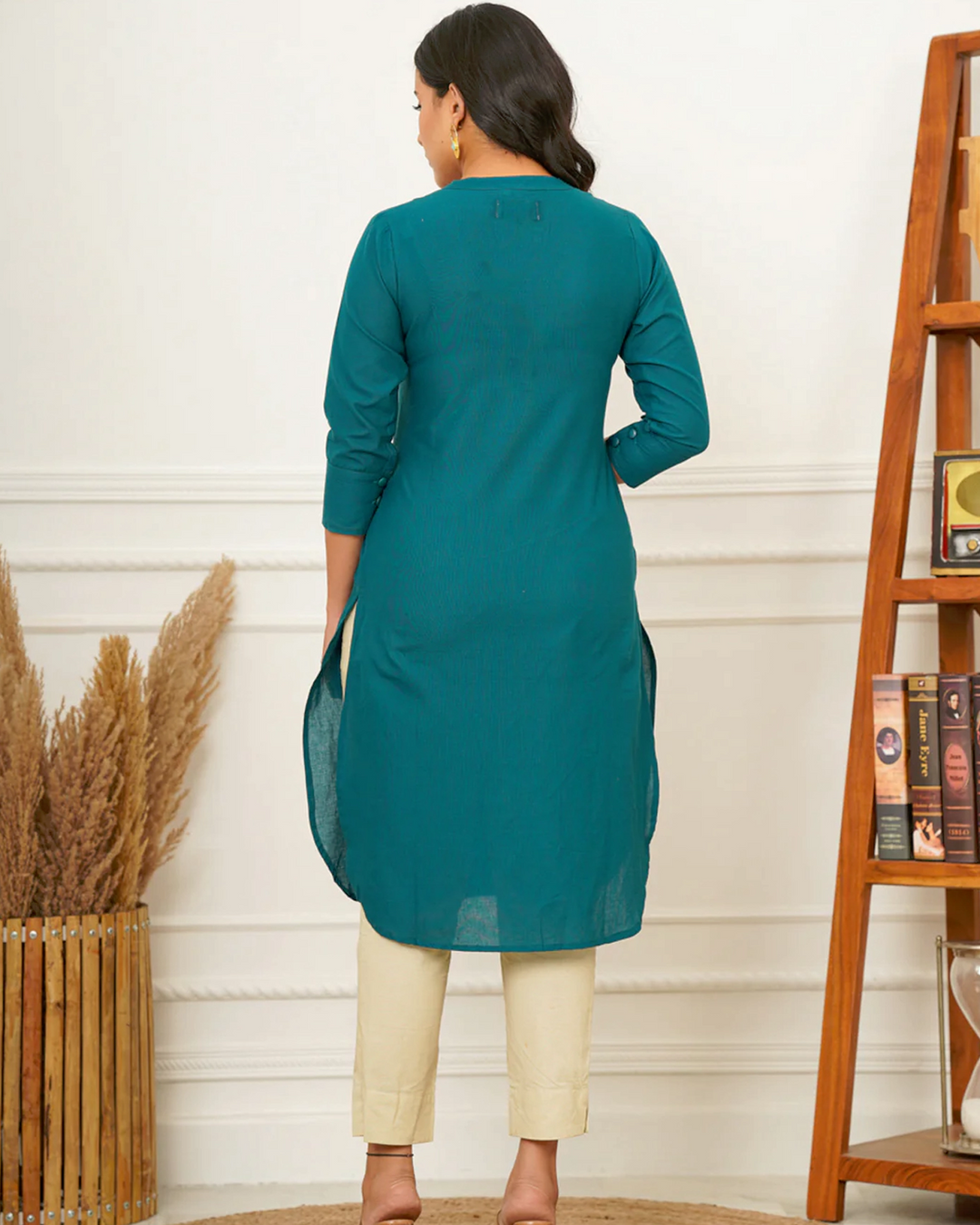 Dark Green Button Down Kurti