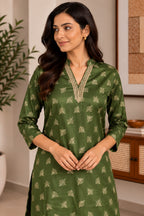 Green Foil Kurta Set