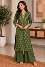 Green Foil Kurta Set