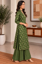 Green Foil Kurta Set