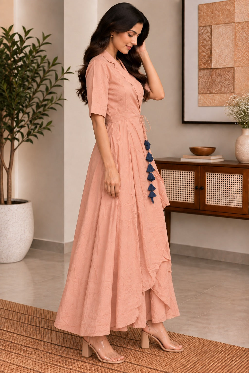 Blush Pink Tassel Dress