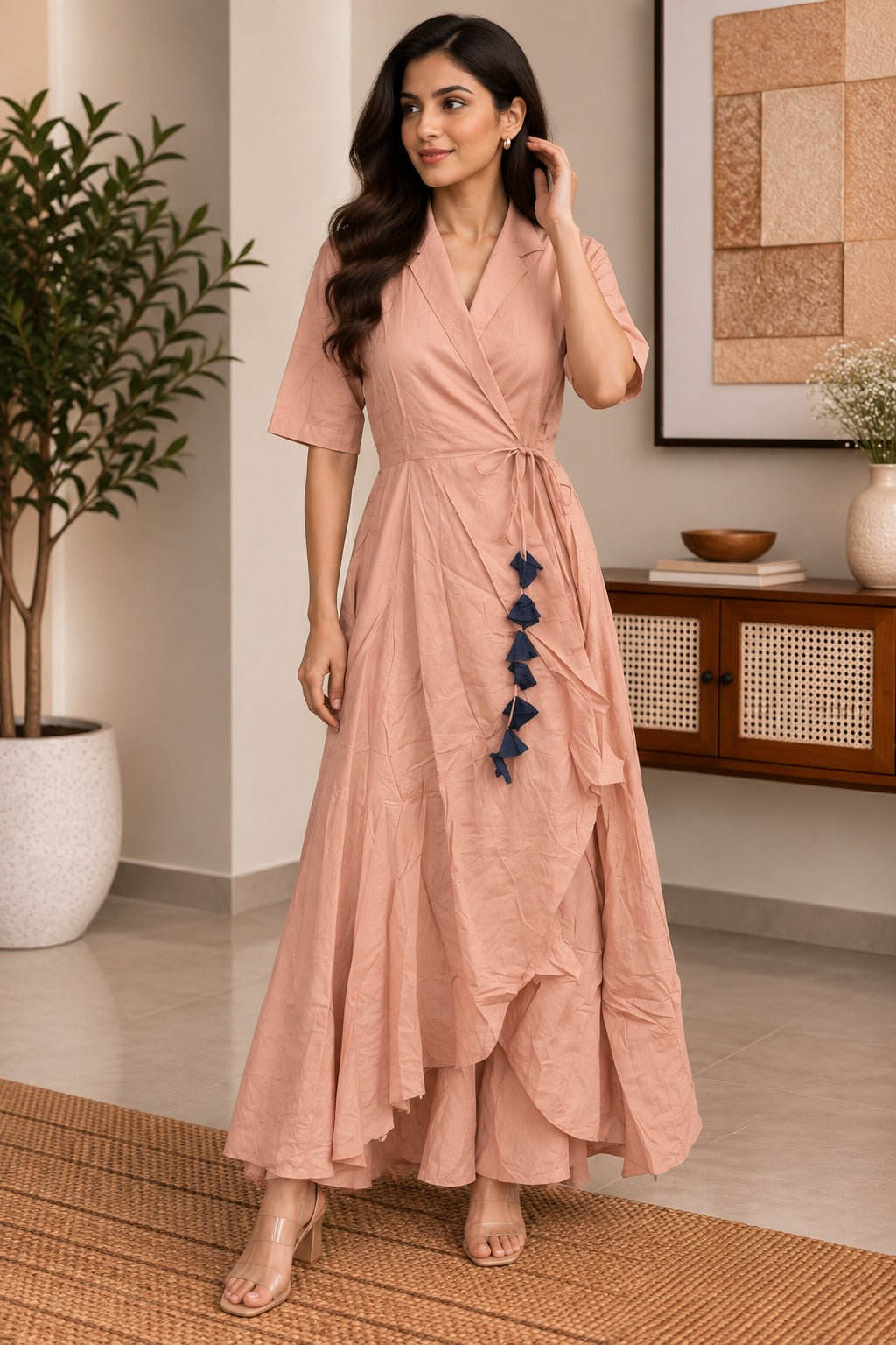 Blush Pink Tassel Dress