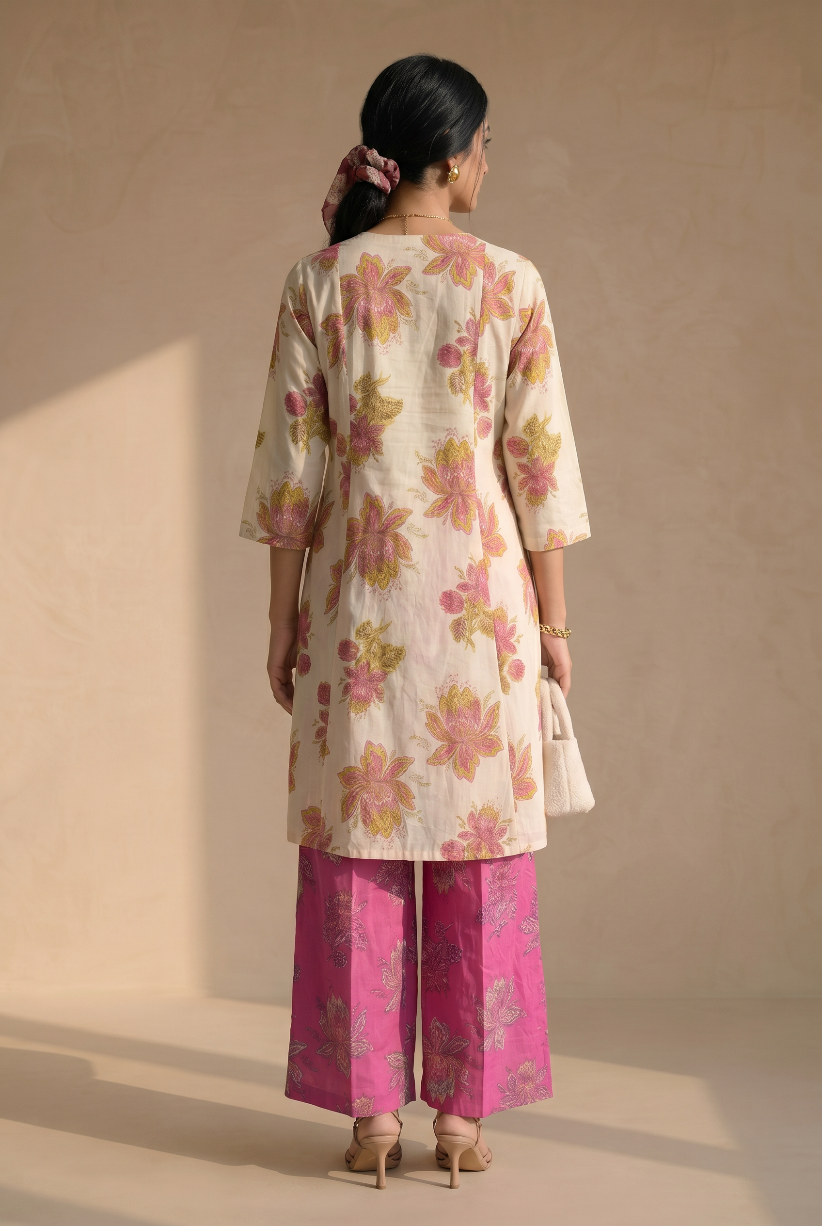 White Floral suit set