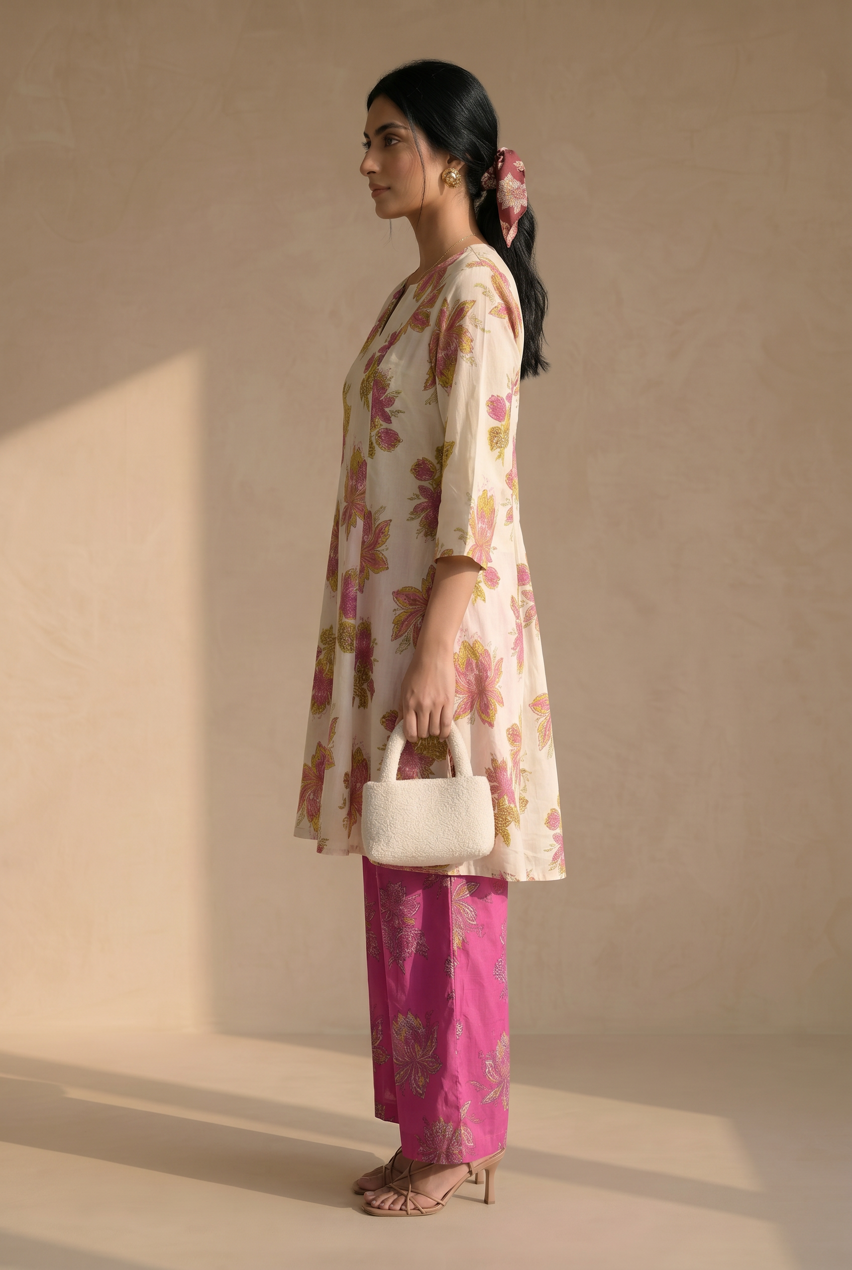 White Floral suit set