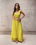 Lime Green Block Buta Kurta Set