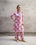 Pink Tribal Buta Kurta Set